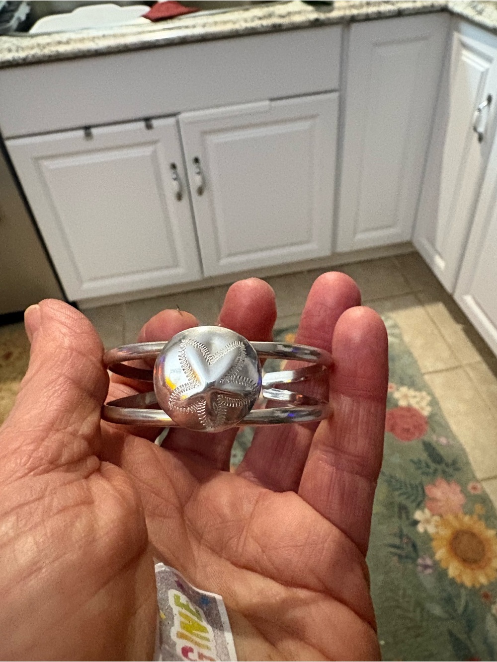 Taxco Sterling Silver Starburst Cuff Bracelet